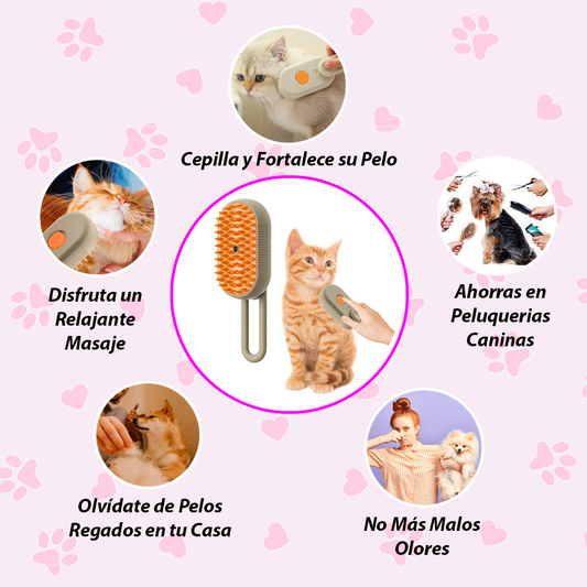 FurClean 360™ – PACK 2 CEPILLOS de Vapor para Mascotas (Oferta 2x1)