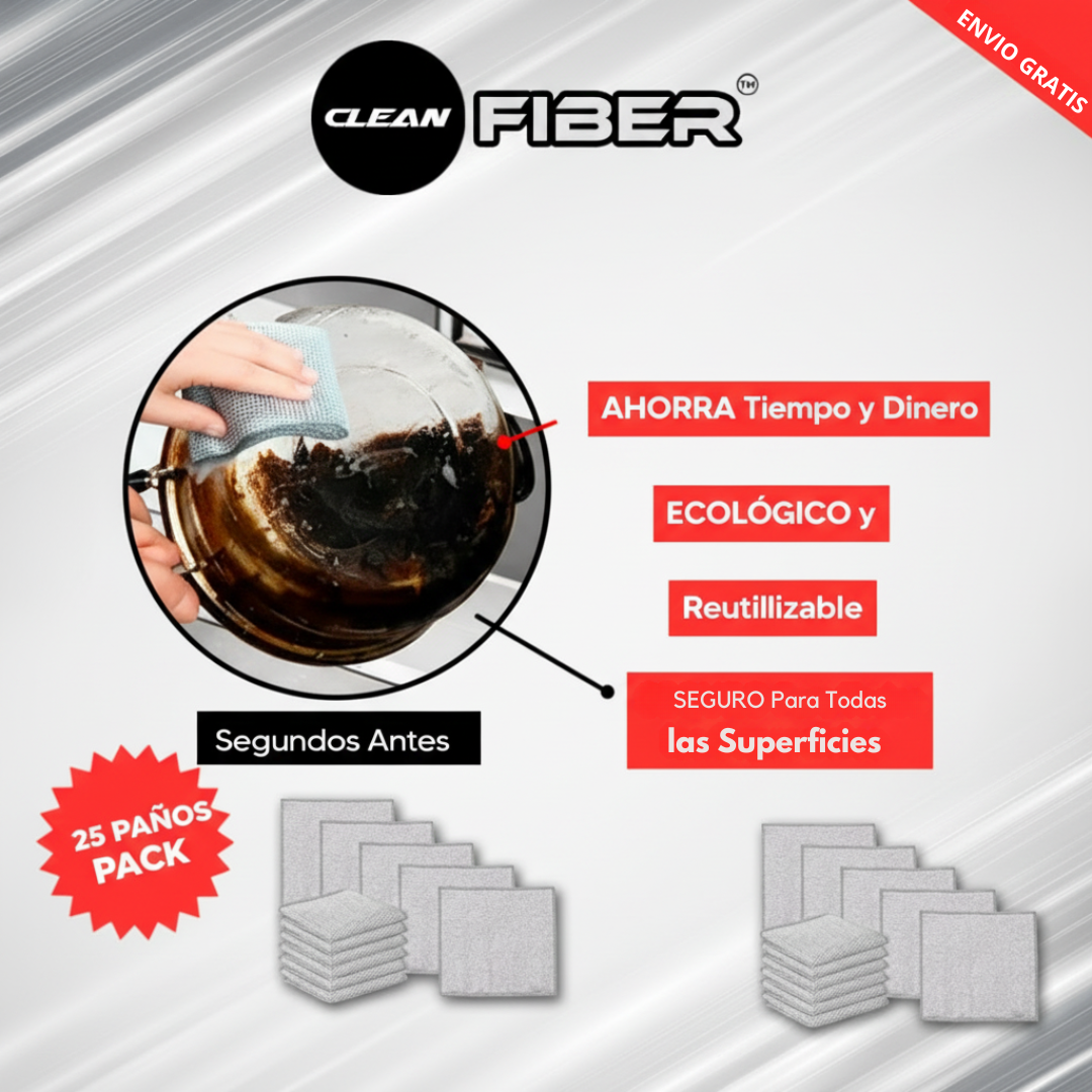 Beneficios paños CleanFiber - Ahorra tiempo ecológico seguro para superficies
