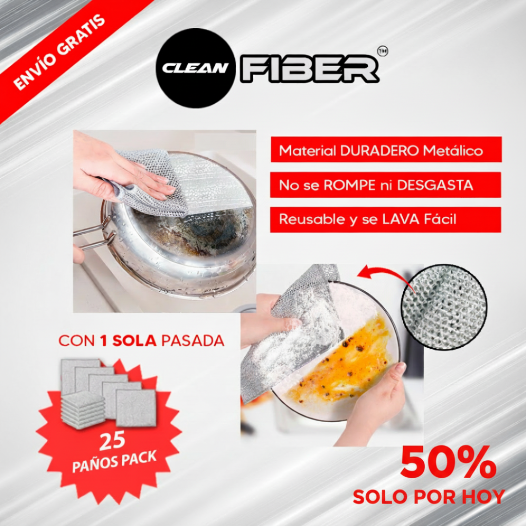 CleanFiber paños de limpieza malla alambre - Material duradero metálico no raya - Envío gratis

