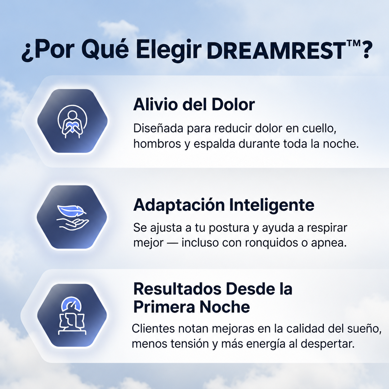 Olvida tu dolor de cuello desde la primera noche | DreamRest™