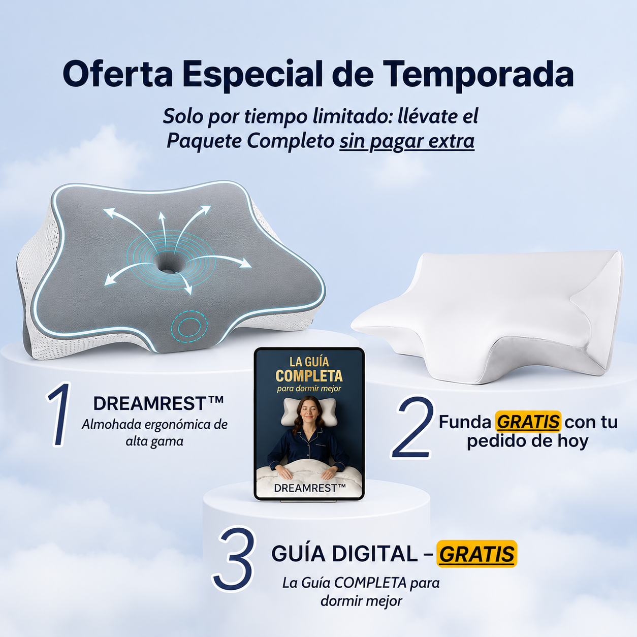 Olvida tu dolor de cuello desde la primera noche | DreamRest™
