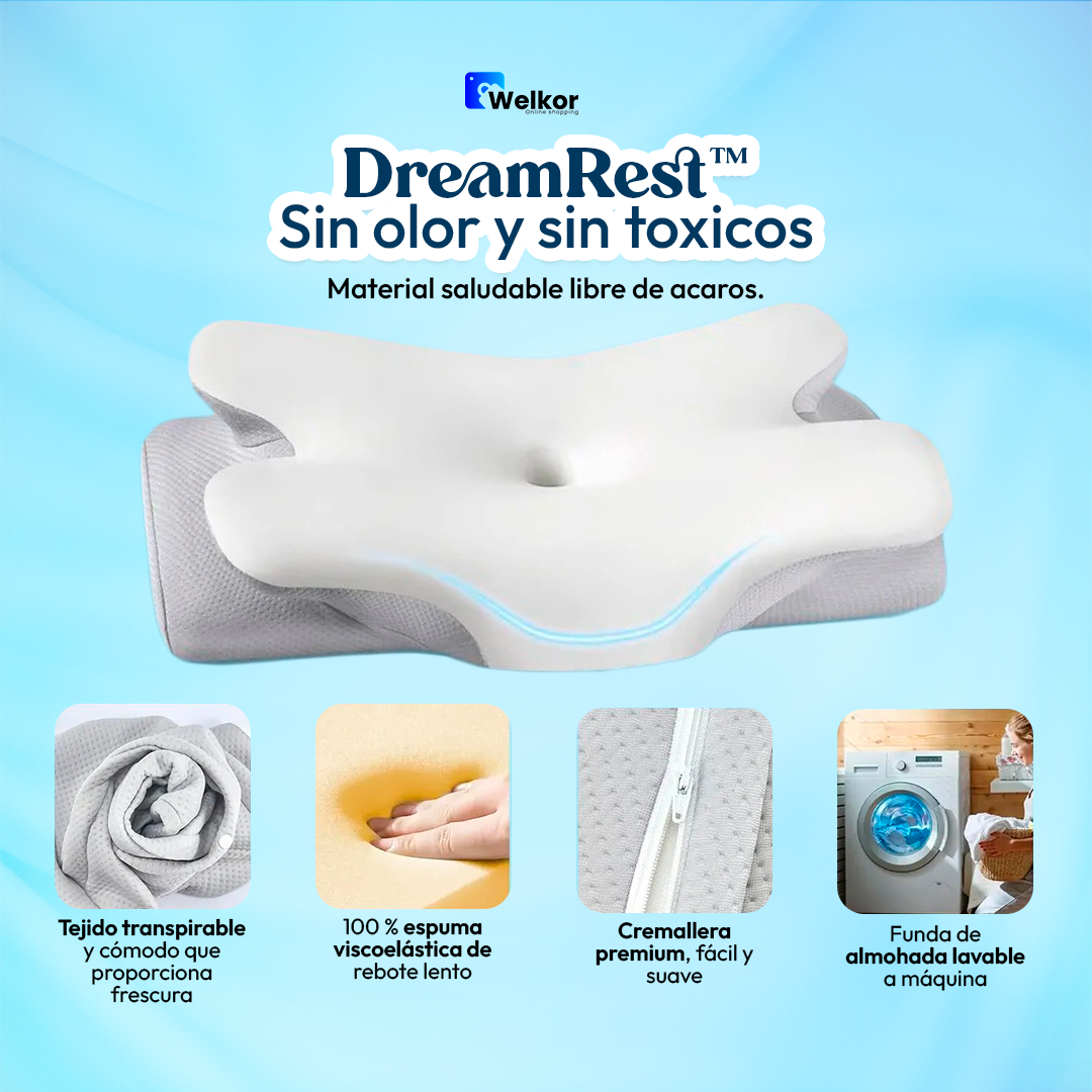 DreamRest™ almohada viscoelástica mariposa - materiales premium y funda lavable