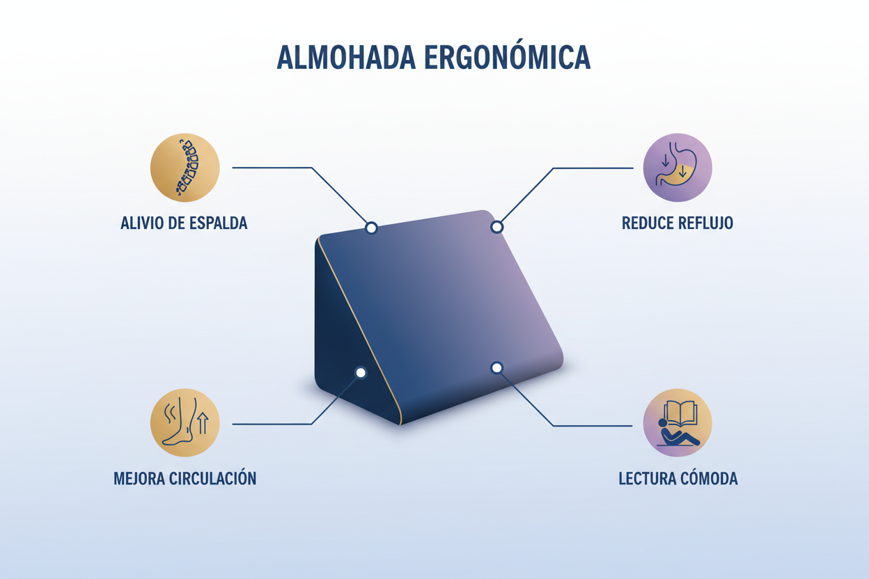 ComfortWedge™ – Almohada Triangular Ergonómica (Oferta 2ª al 50%)