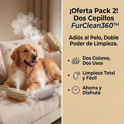 FurClean360™ oferta pack 2 cepillos - limpieza profesional para mascotas en casa

